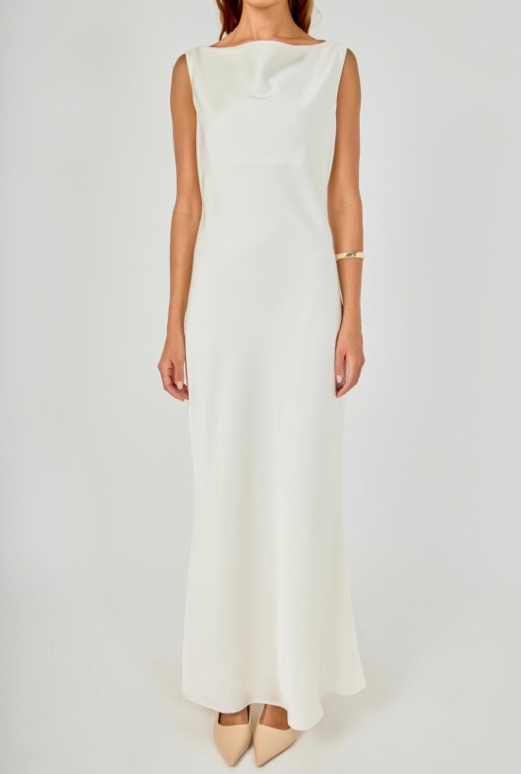 Satin Cowl Back Gown